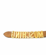 Moschino Moschino Black leather and gold logo belt - AWC1058