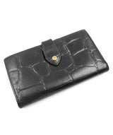 Mulberry Mulberry Black Moc Croc Embossed Leather Wallet MW2811