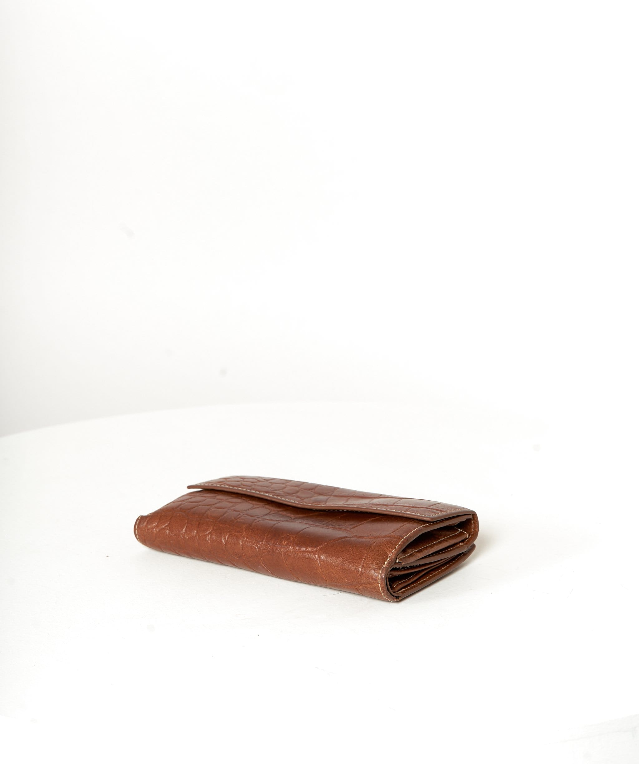 Mulberry Mulberry Brown Crocodile Embossed Wallet