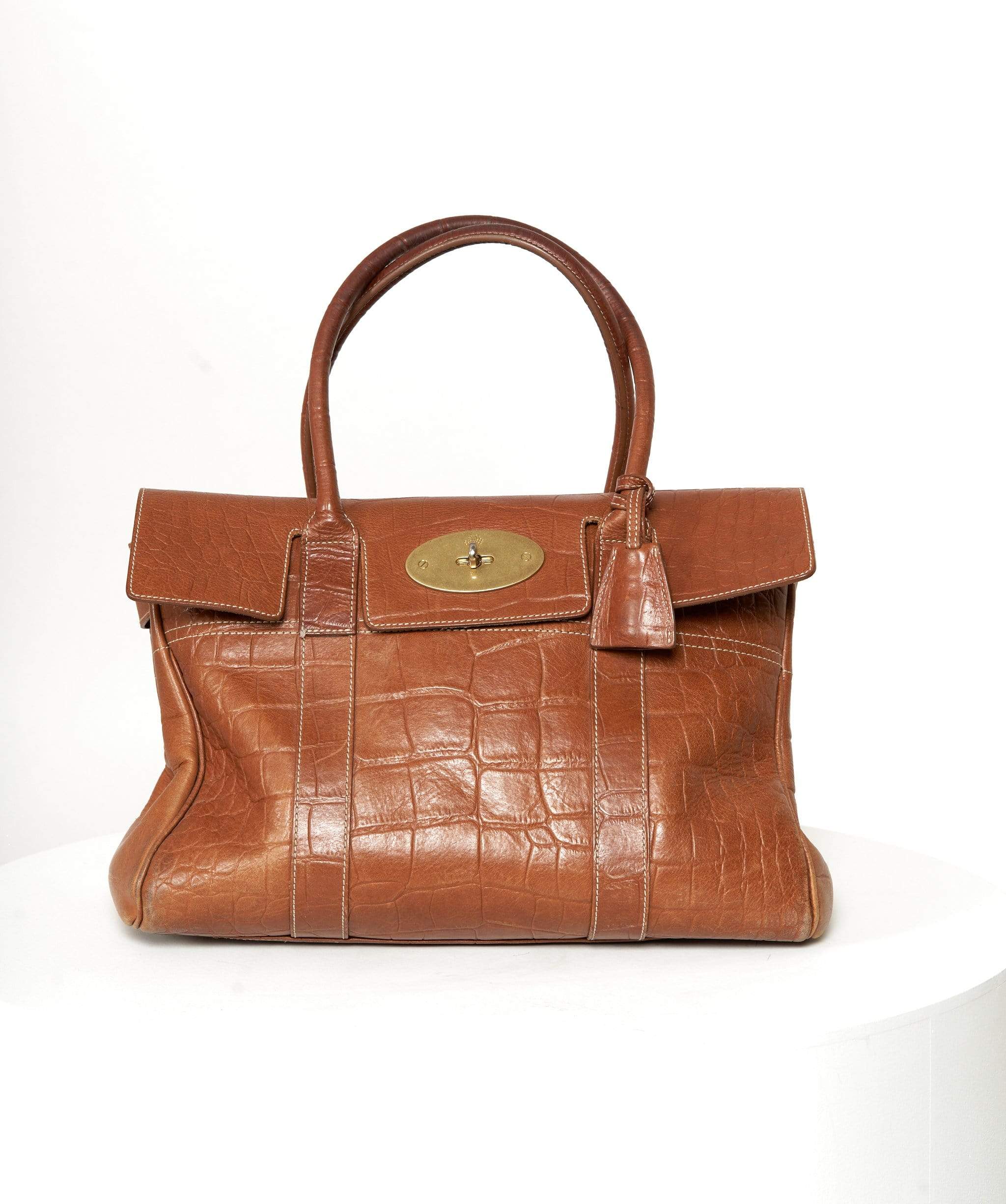 Mulberry Mulberry Brown Crocodile Embossed Bayswater