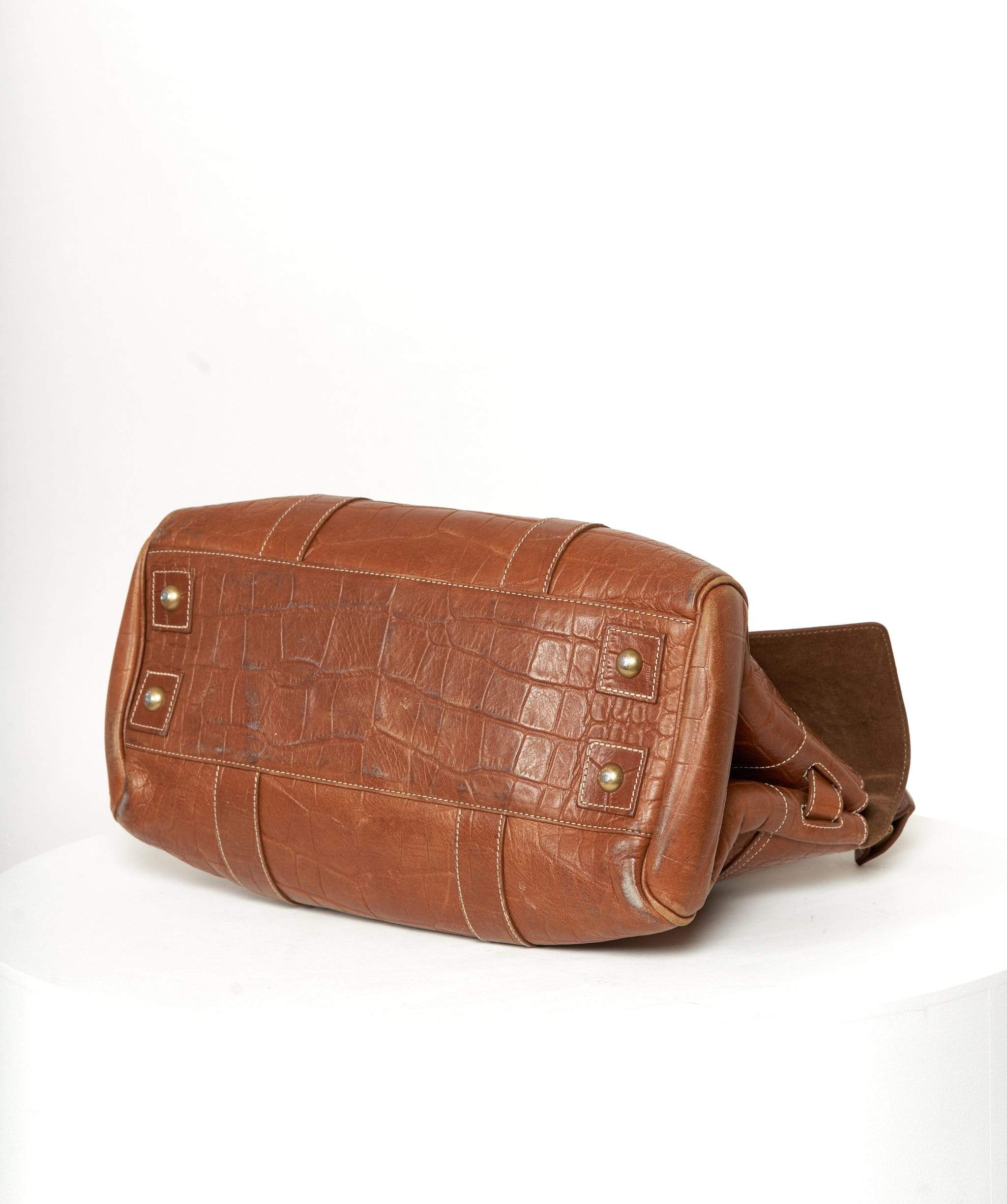 Mulberry Mulberry Brown Crocodile Embossed Bayswater