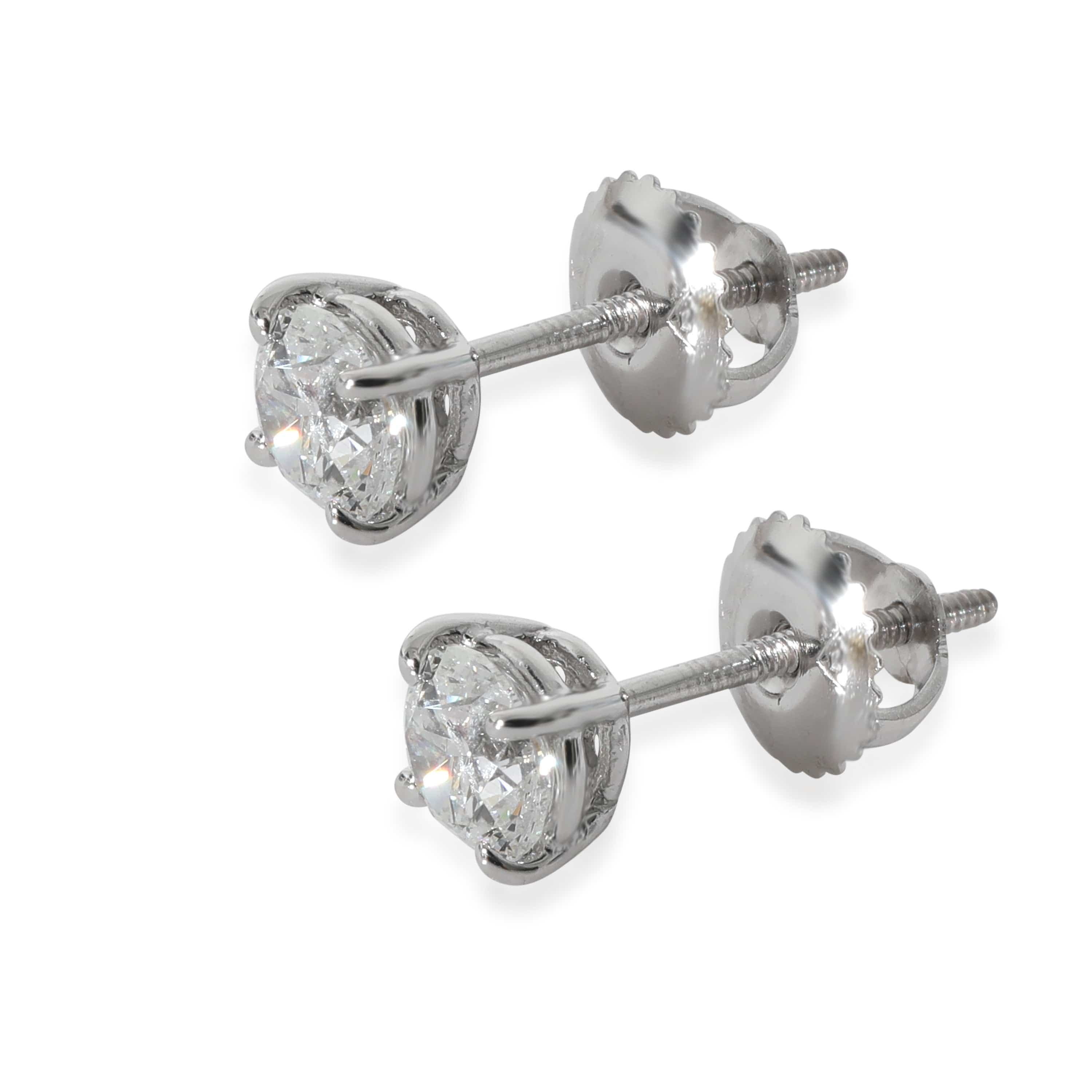 myGemma Diamond Stud Earrings in 14k White Gold G-H SI 0.96 CTW