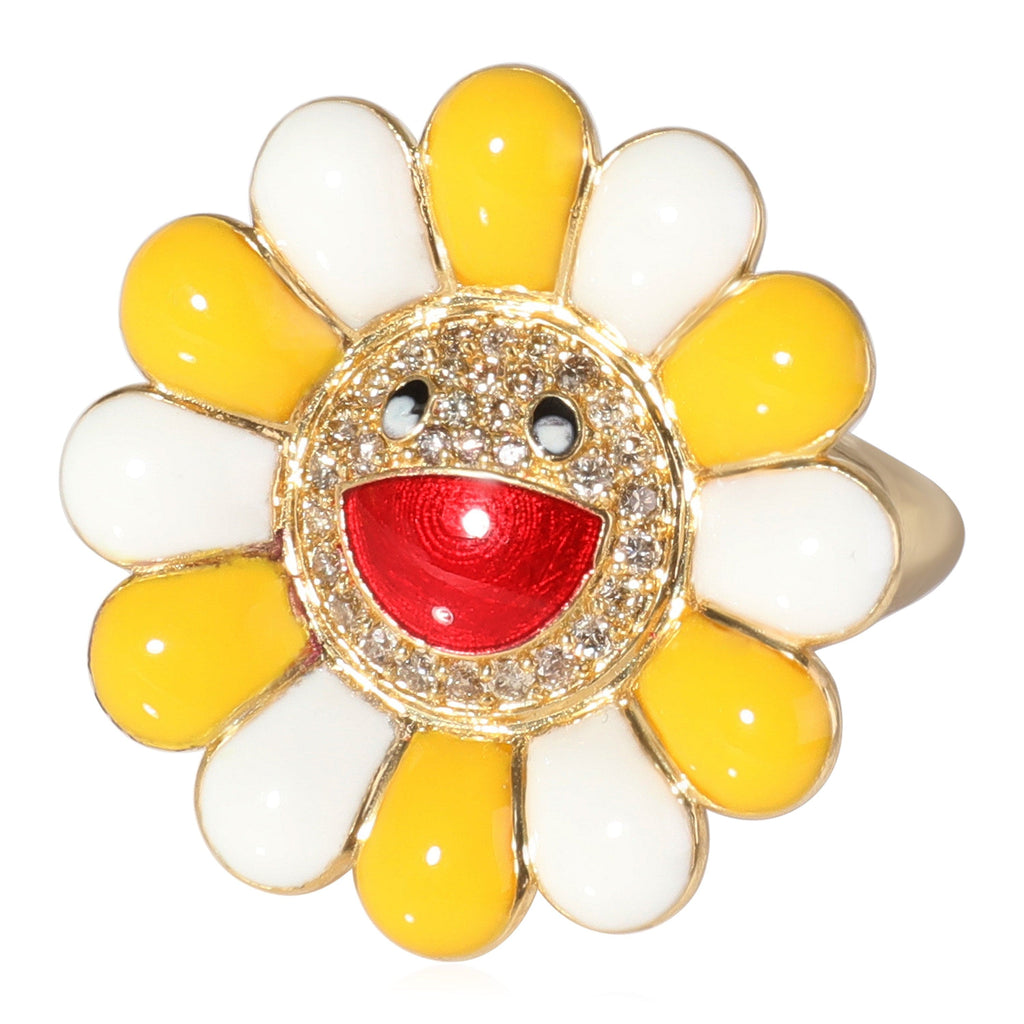 Takashi Murakami Sunflower Ring in 18K Yellow Gold 0.27 CTW – LuxuryPromise