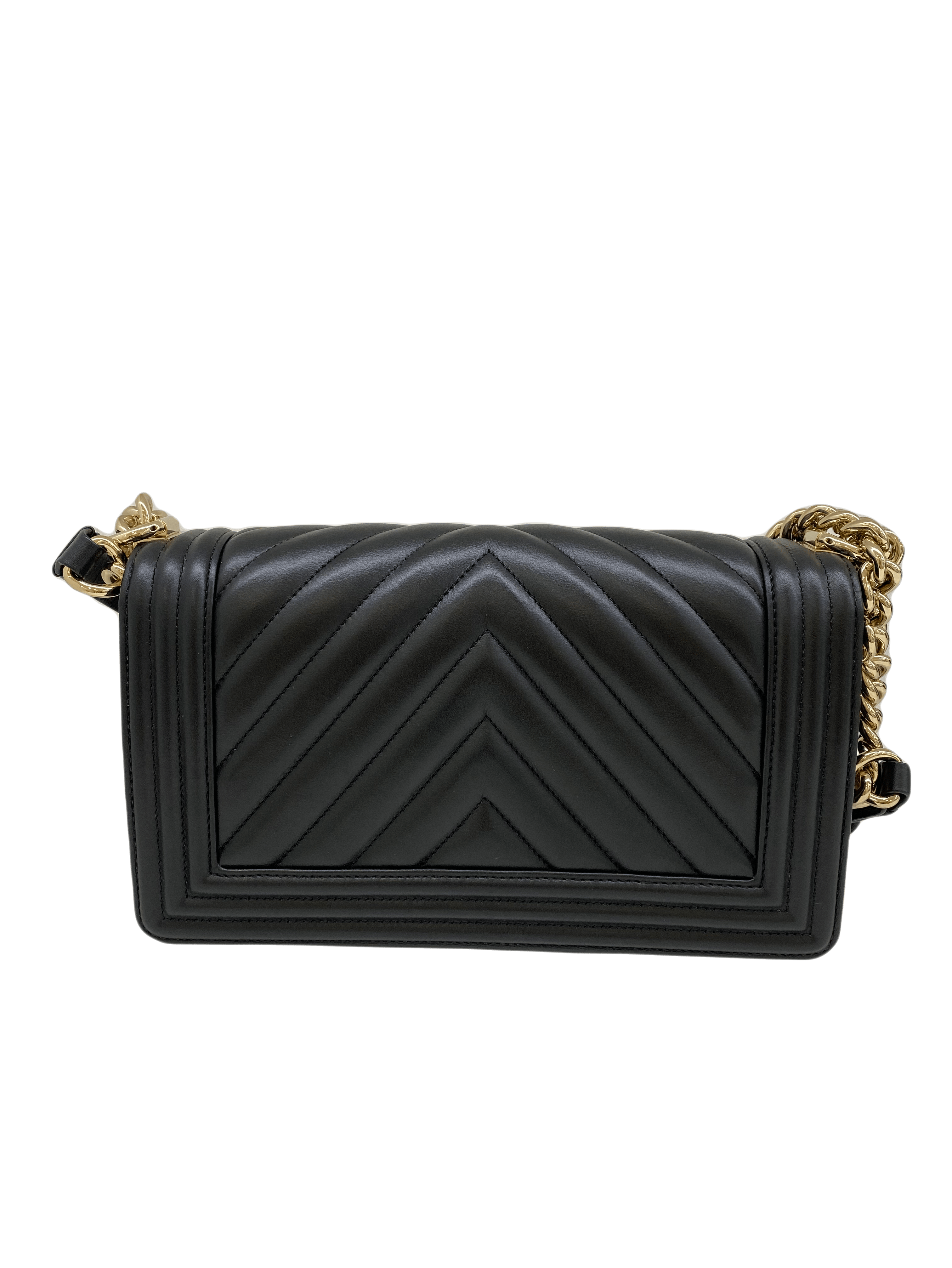 PH Luxury Consignment Chanel Medium Boy Bag CGHW - Black