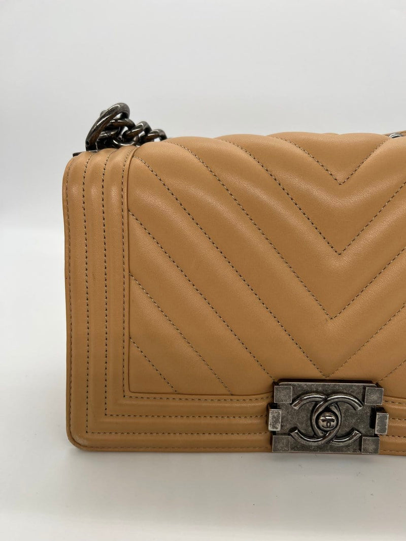 Chanel Boy Bag Medium - Beige Ruthenium Hardware – LuxuryPromise
