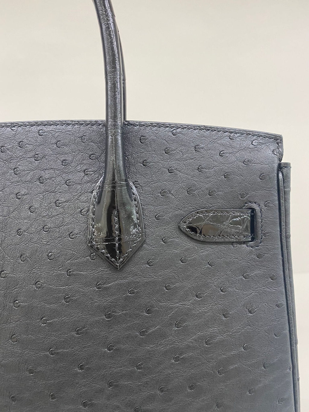 Birkin 30 ostrich handbag Hermès Grey in Ostrich - 19543523