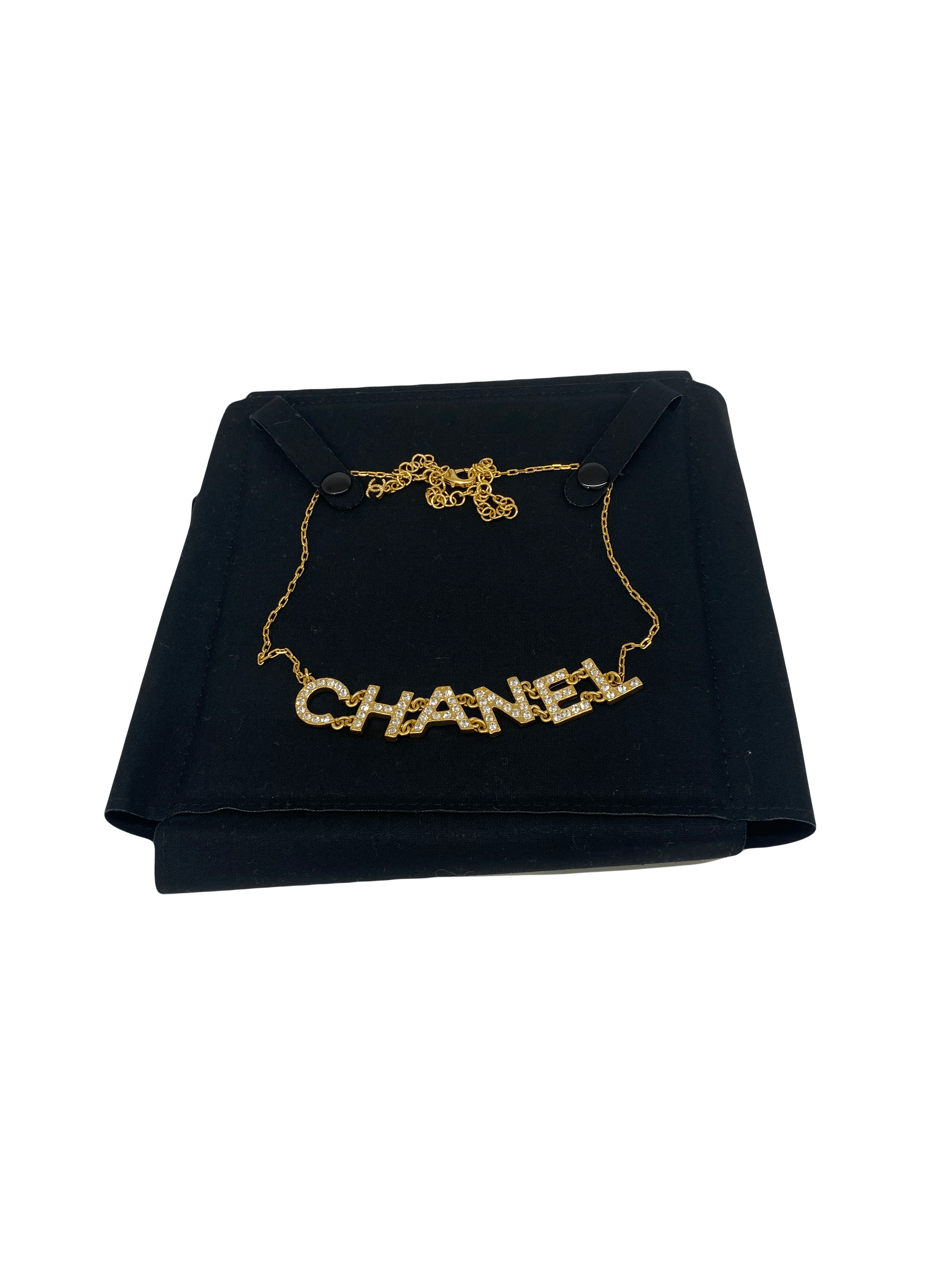PH Luxury Consignment Chanel Crystal 'CHANEL' Necklace