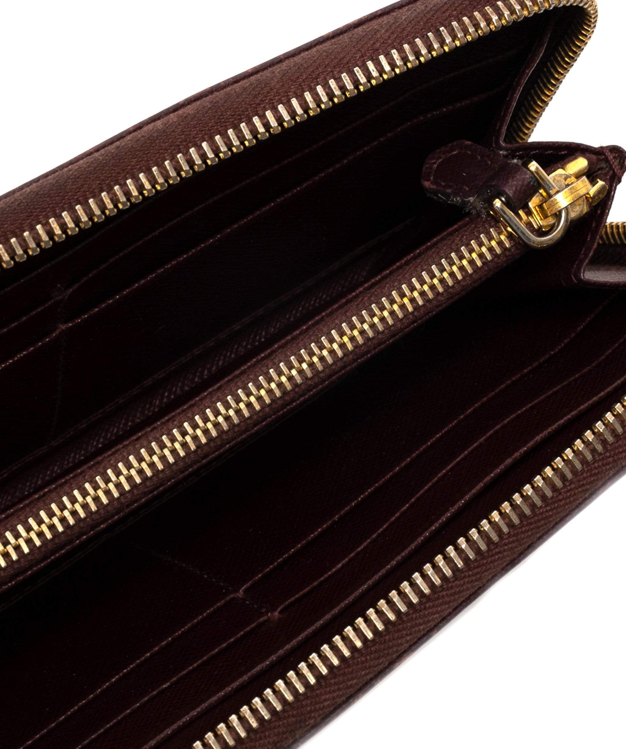 Prada Prada Burgundy Saffiano Leather Wallet GHW - MW2586