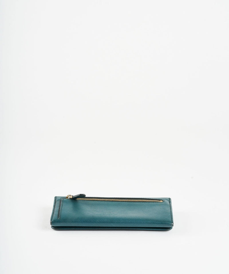 Prada Prada Green Saffiano Leather Wallet