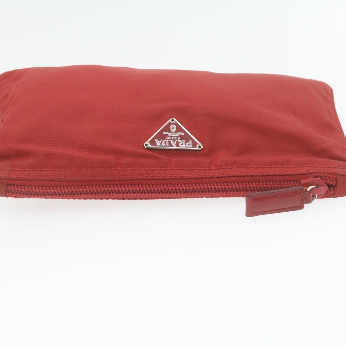 PRADA Nylon Flat Red Pouch MW2287 Luxury Promise