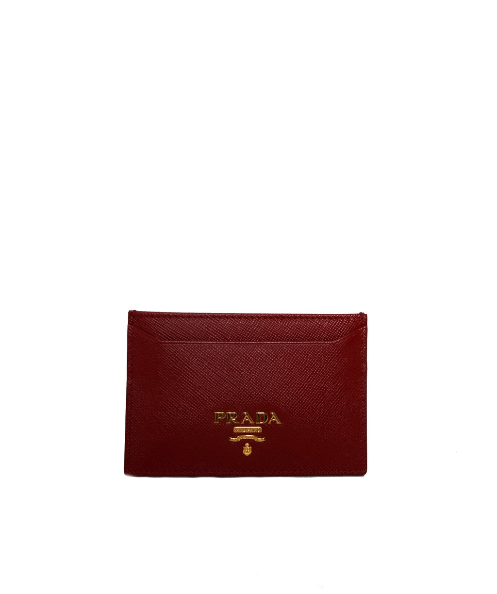 Prada Red Leather Card Holder