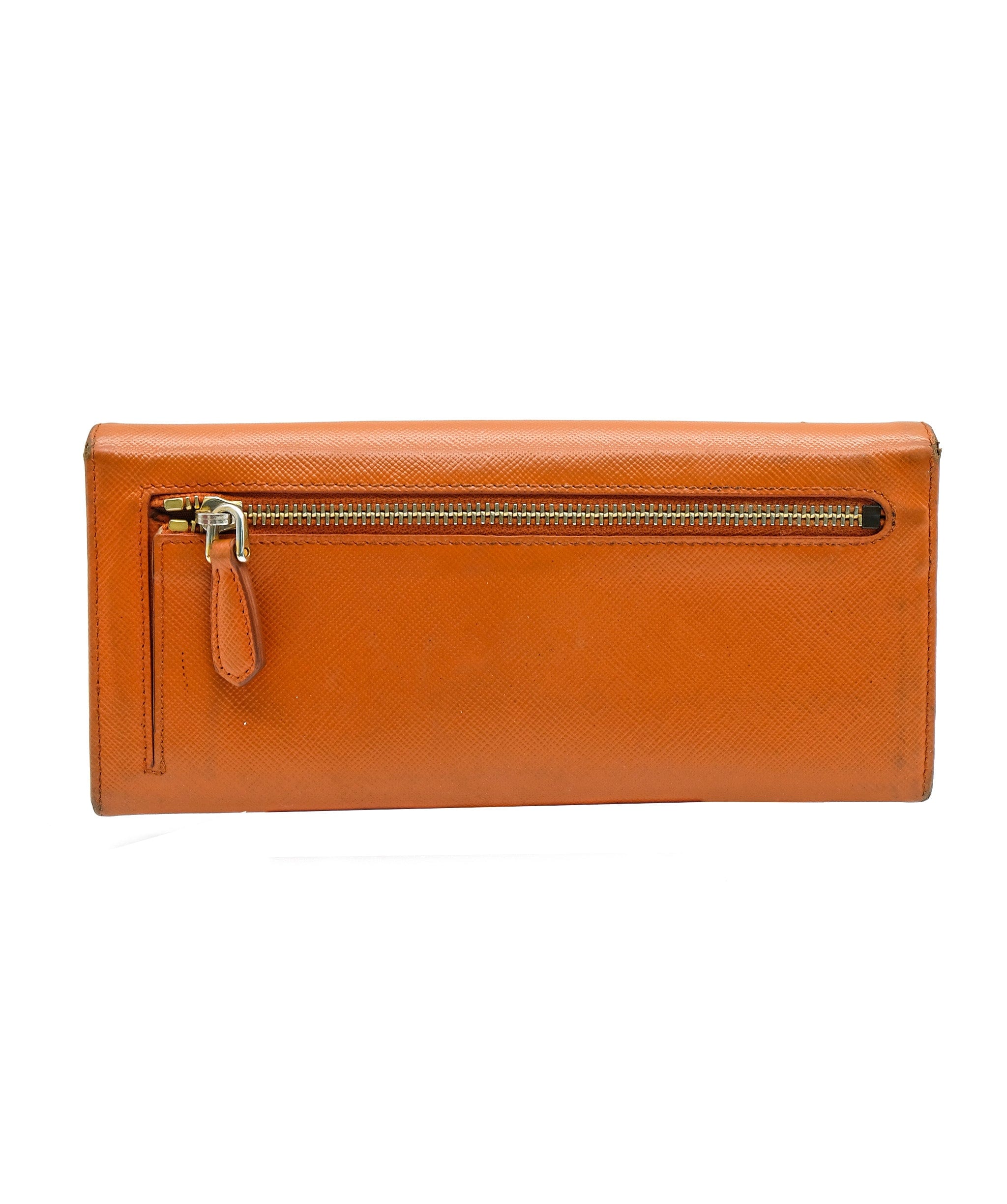 Prada Prada Saffiano Long Wallet Orange RJC1602