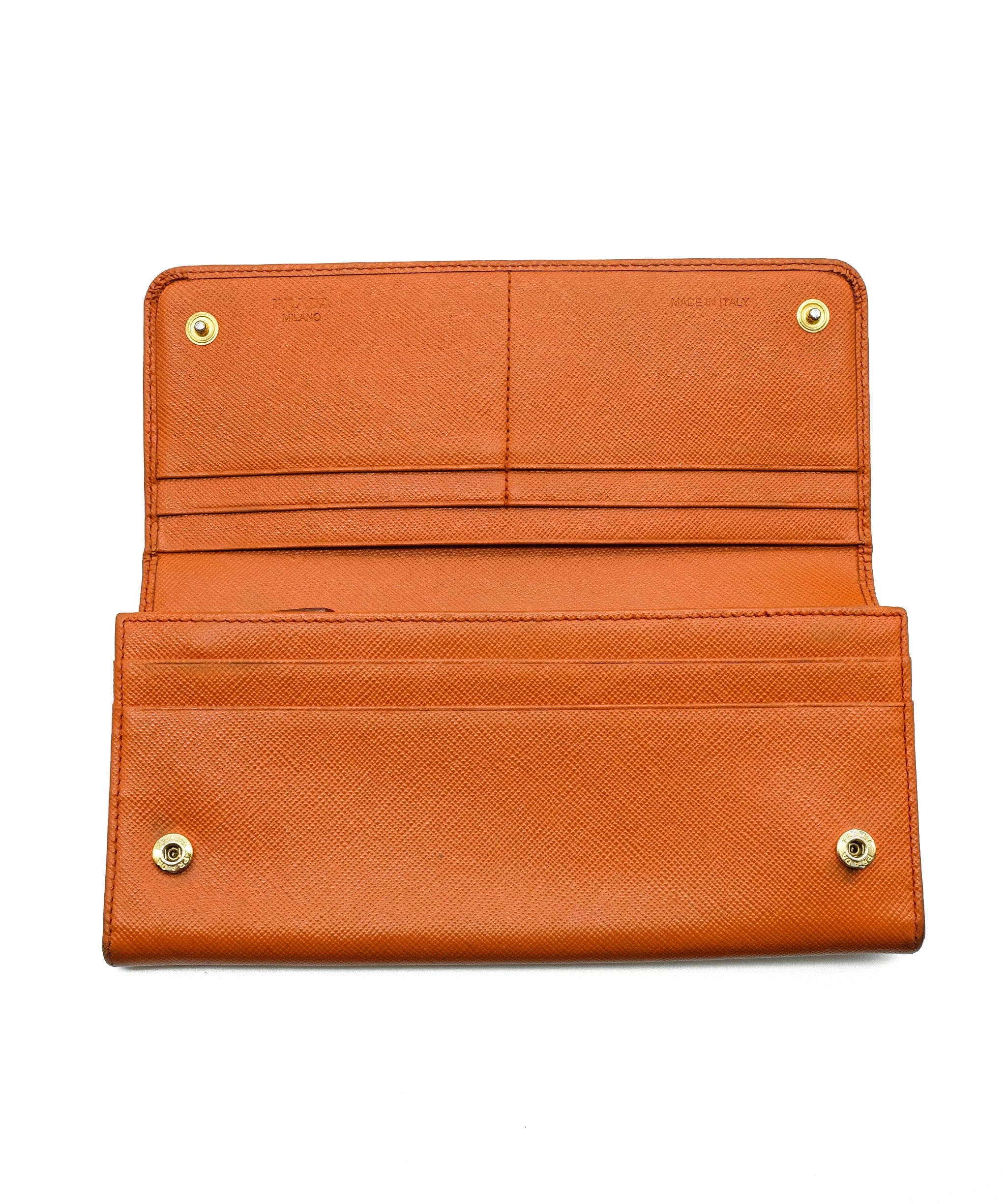 Prada Saffiano Long Wallet Orange RJC1602 Luxury Promise