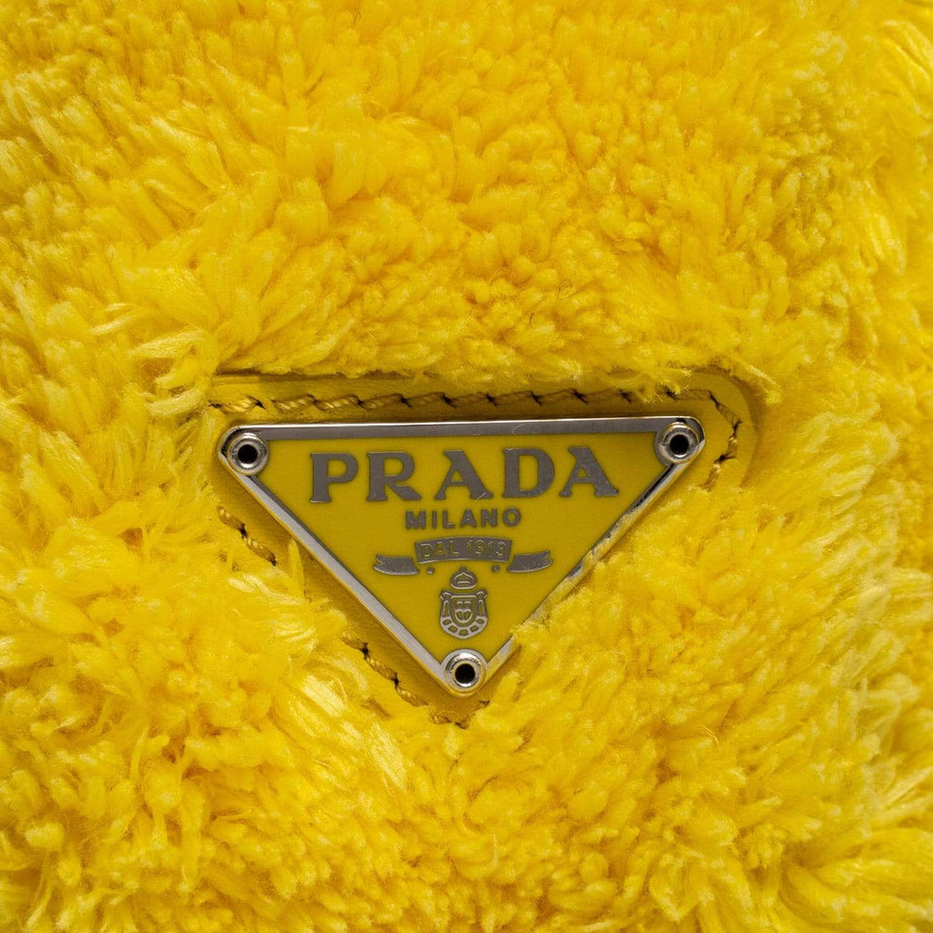 Prada 2000s Yellow Raffia Shoulder Bag · INTO