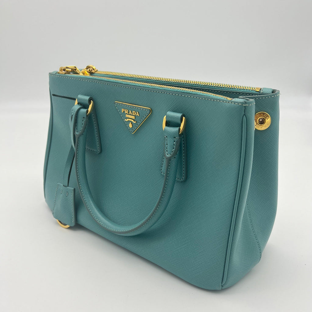 AliciaShop NEW Prada Small Saffiano Leather Prada Monochrome Bag in Blue  with Prada triangle logo 1BA156