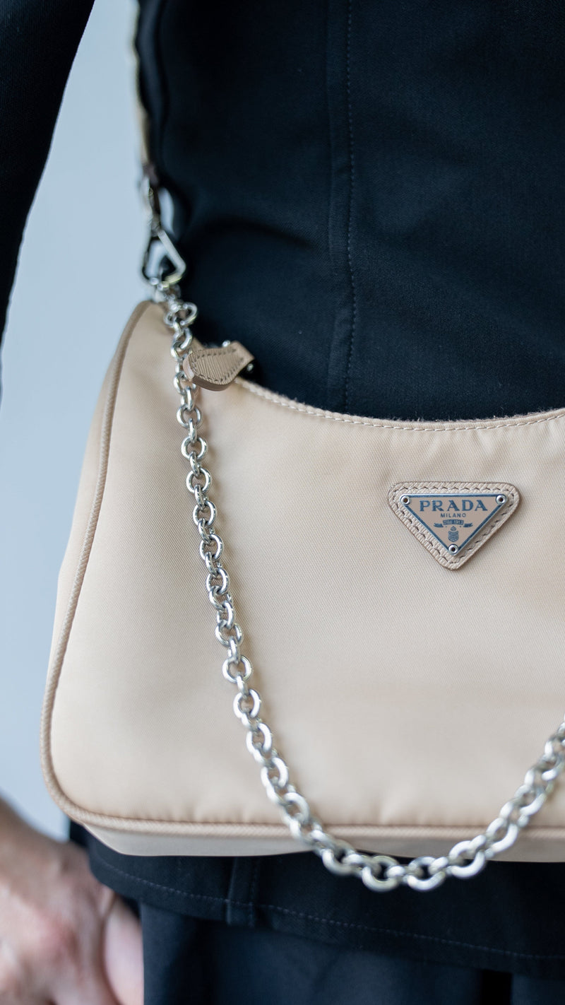 Re-edition silk handbag Prada Beige in Silk - 33702986