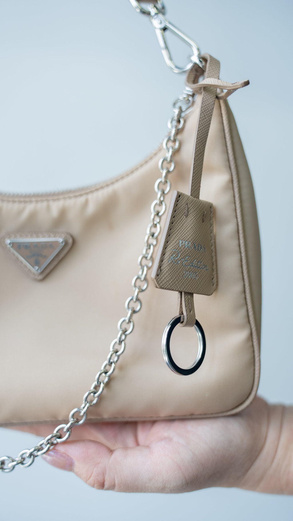 Re-edition leather handbag Prada Beige in Leather - 35382409
