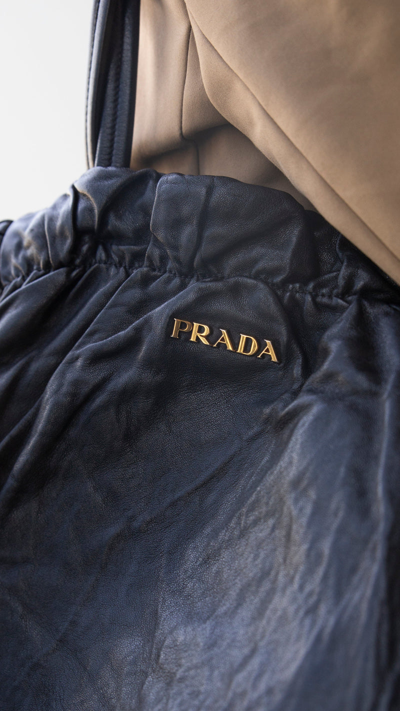 Prada Prada Black Leather Bow Tote Bag - RCL1143