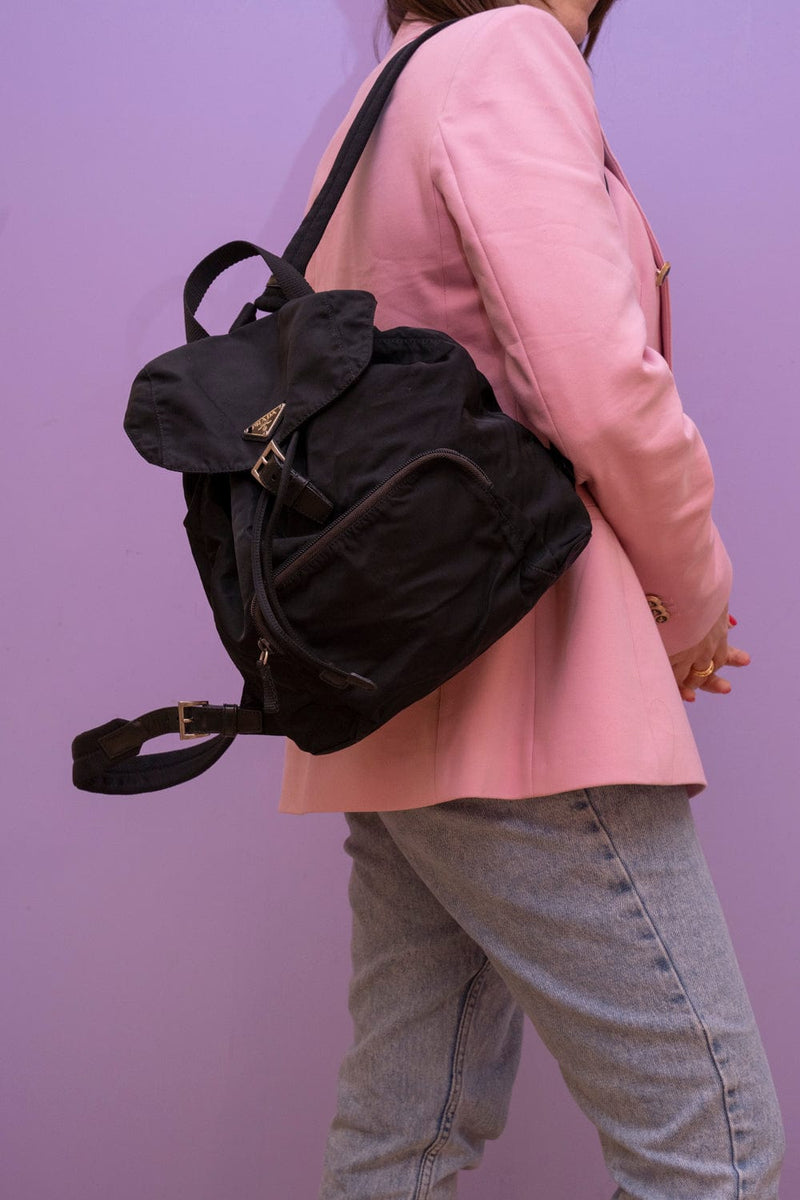 Prada small cheap nylon backpack