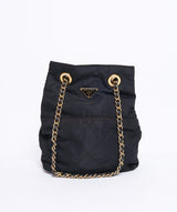 Prada PRADA Black Nylon Chain Shoulder Bag 53