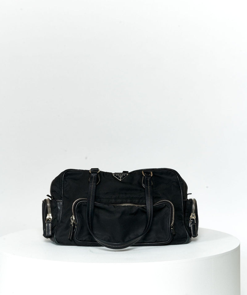 Prada Prada Black Nylon Multi Pocket Top Handle Bag