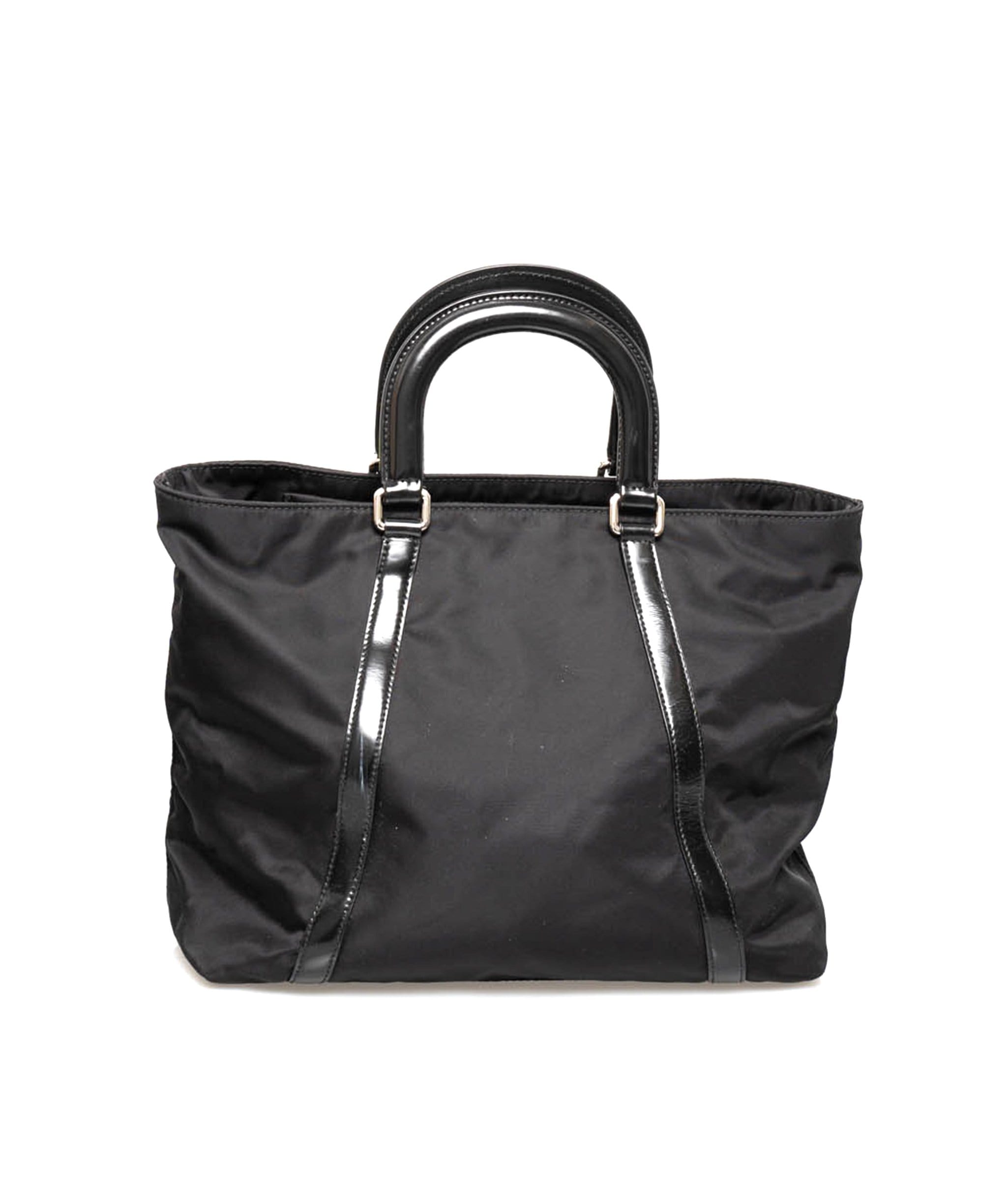 Prada Prada Black Nylon Top Handle Tote Bag  - AGL1376
