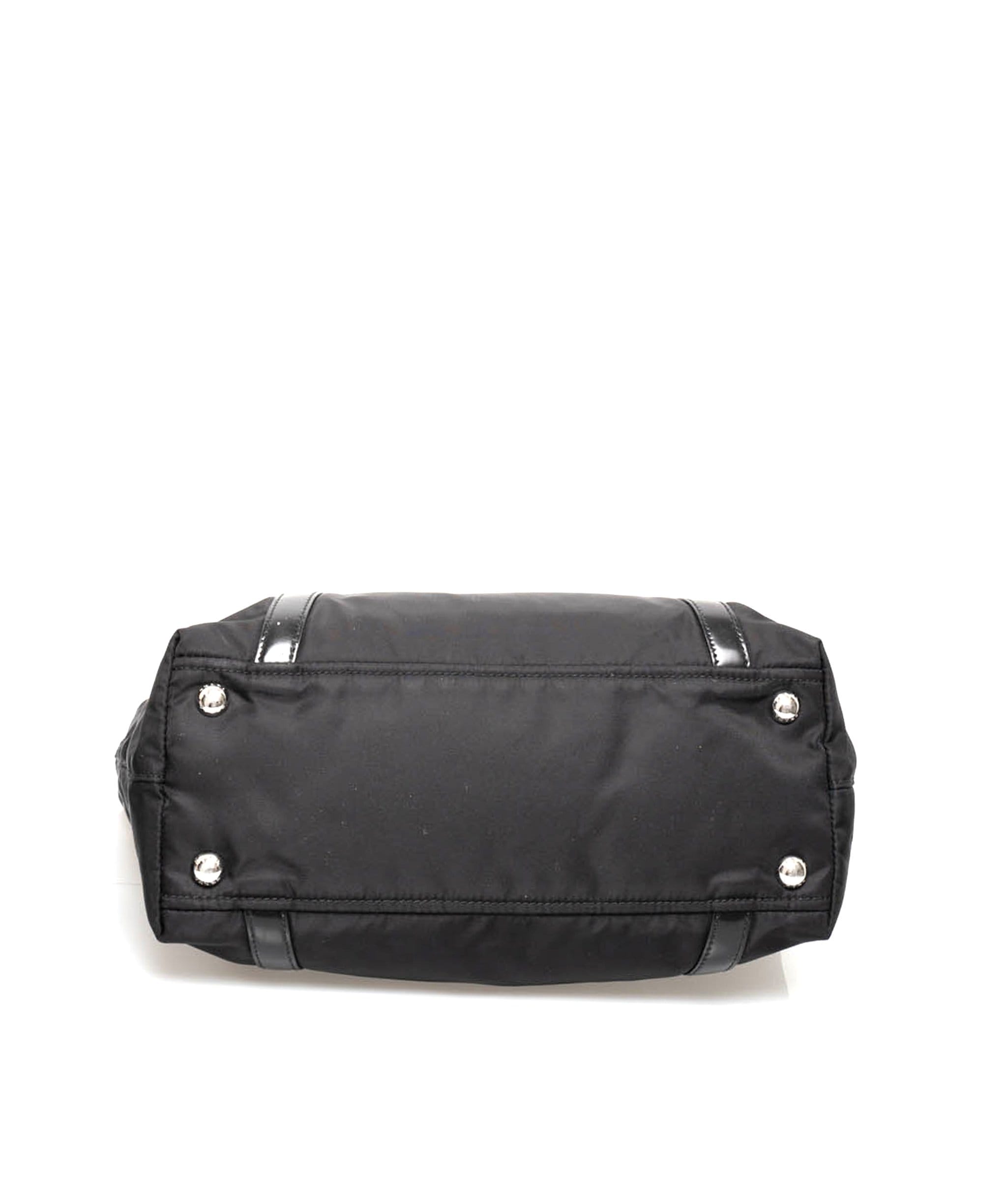 Prada Prada Black Nylon Top Handle Tote Bag  - AGL1376