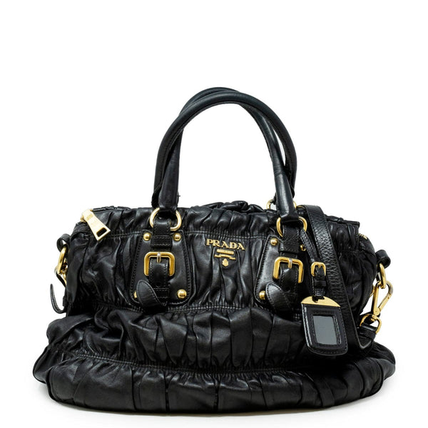 Prada Black Floral Leather Tote Bag - AGL1732 – LuxuryPromise
