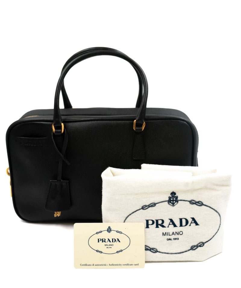 Prada Black Saffiano Rectangular Mini Carrier Bag AWC1673