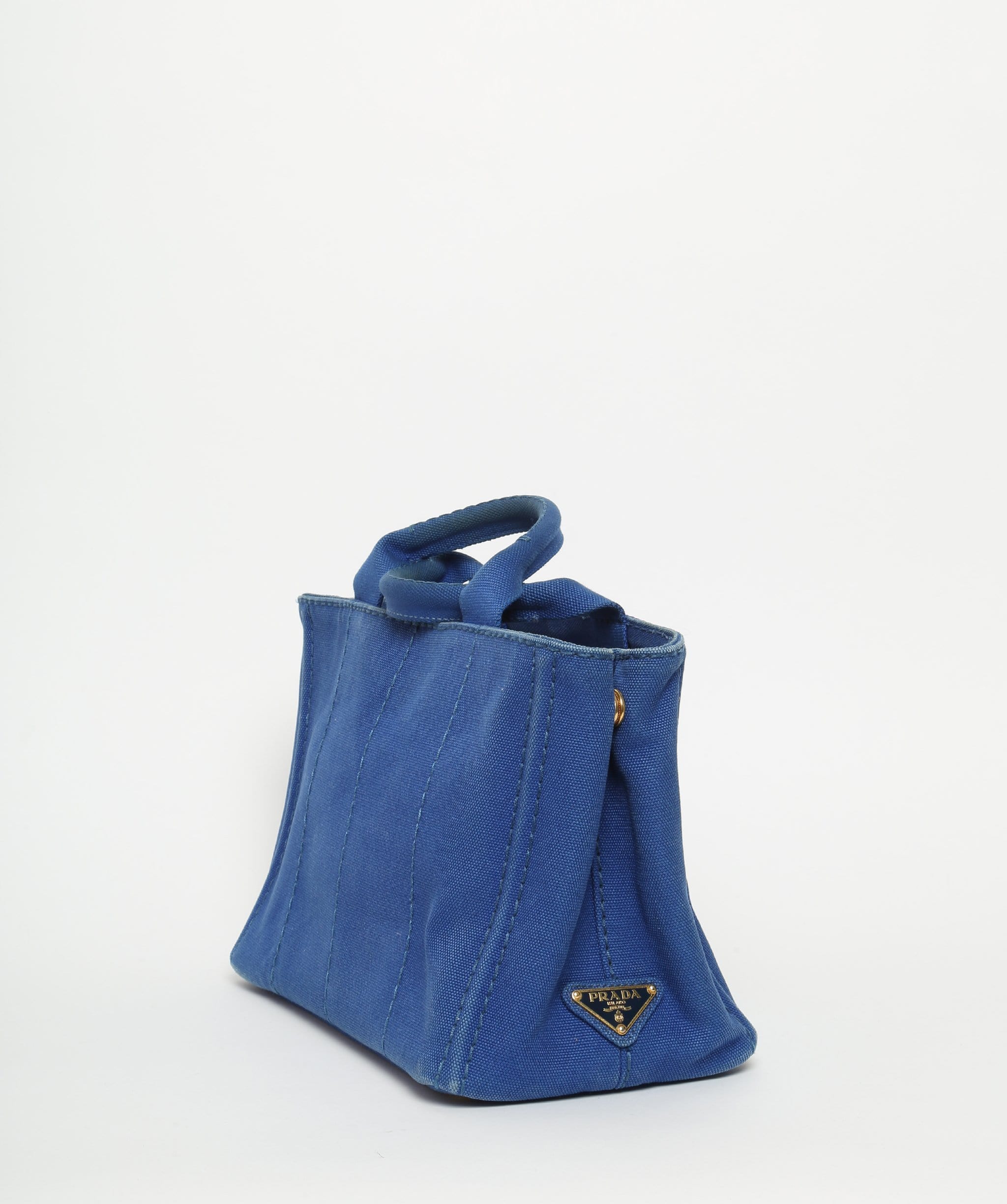 Prada PRADA Blue Canapa Canvas PM Hand Bag 197