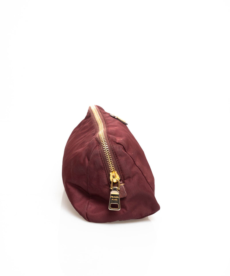 Prada burgundy nylon discount bag