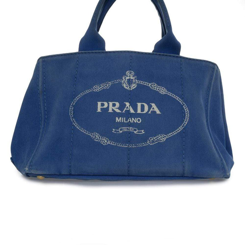 Prada Prada Canapa Handbag Blue Canvas GM AWL1107