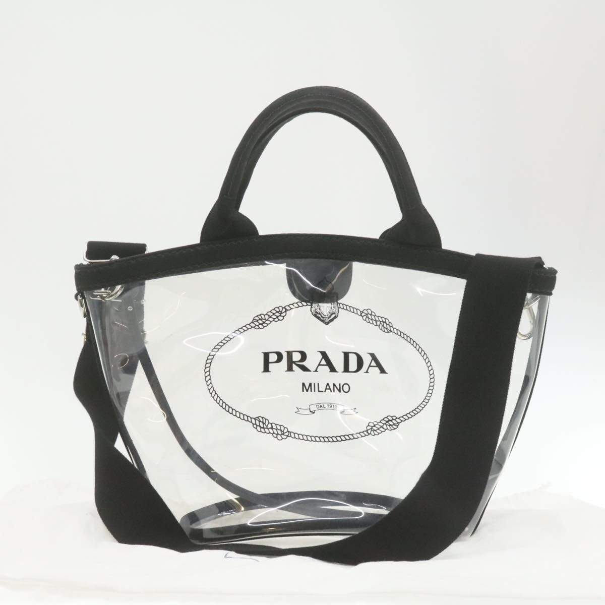 Prada PRADA Canapa Vinyl Clear Tote Bag AWL1108