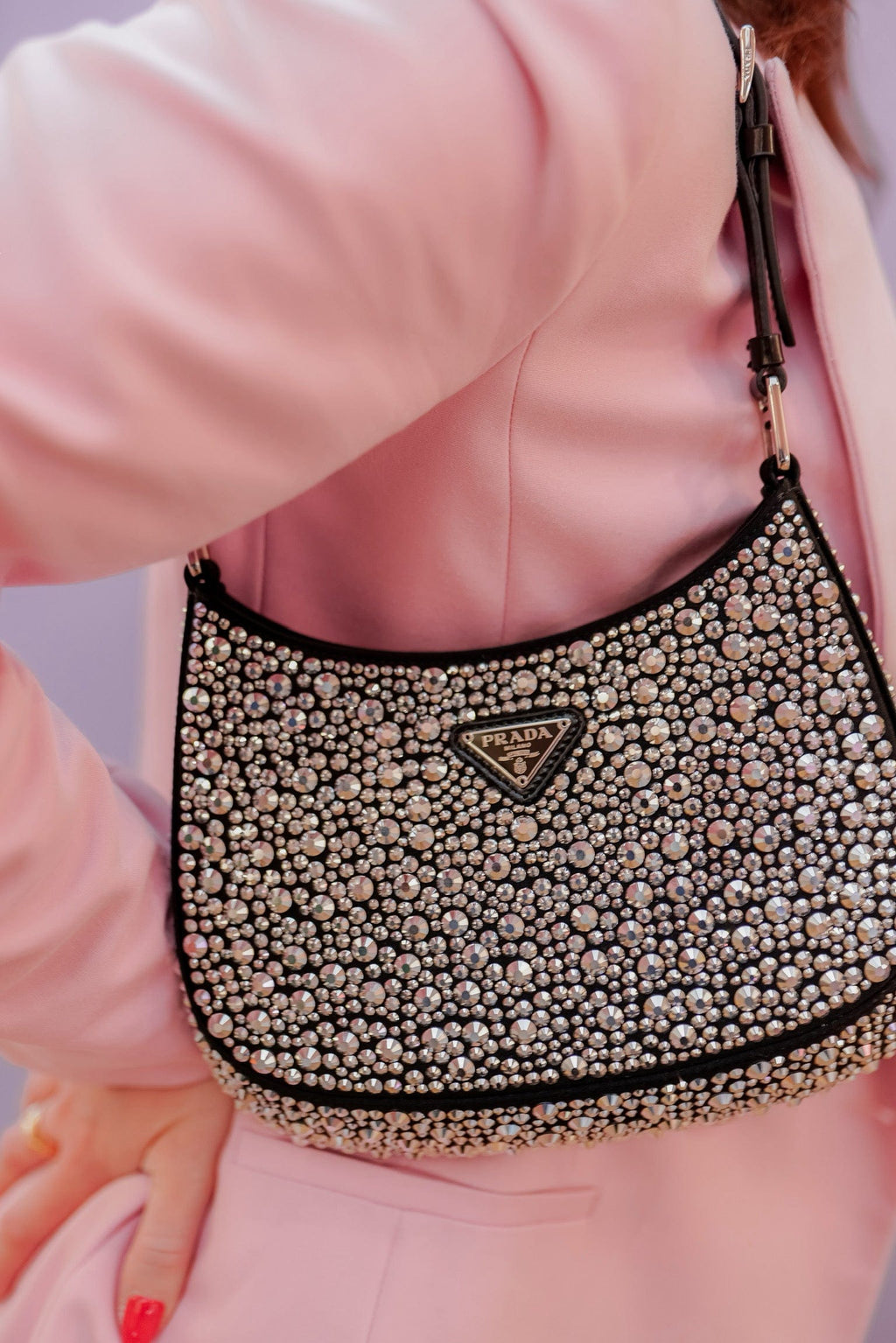 Re-edition glitter handbag Prada Black in Glitter - 21245205