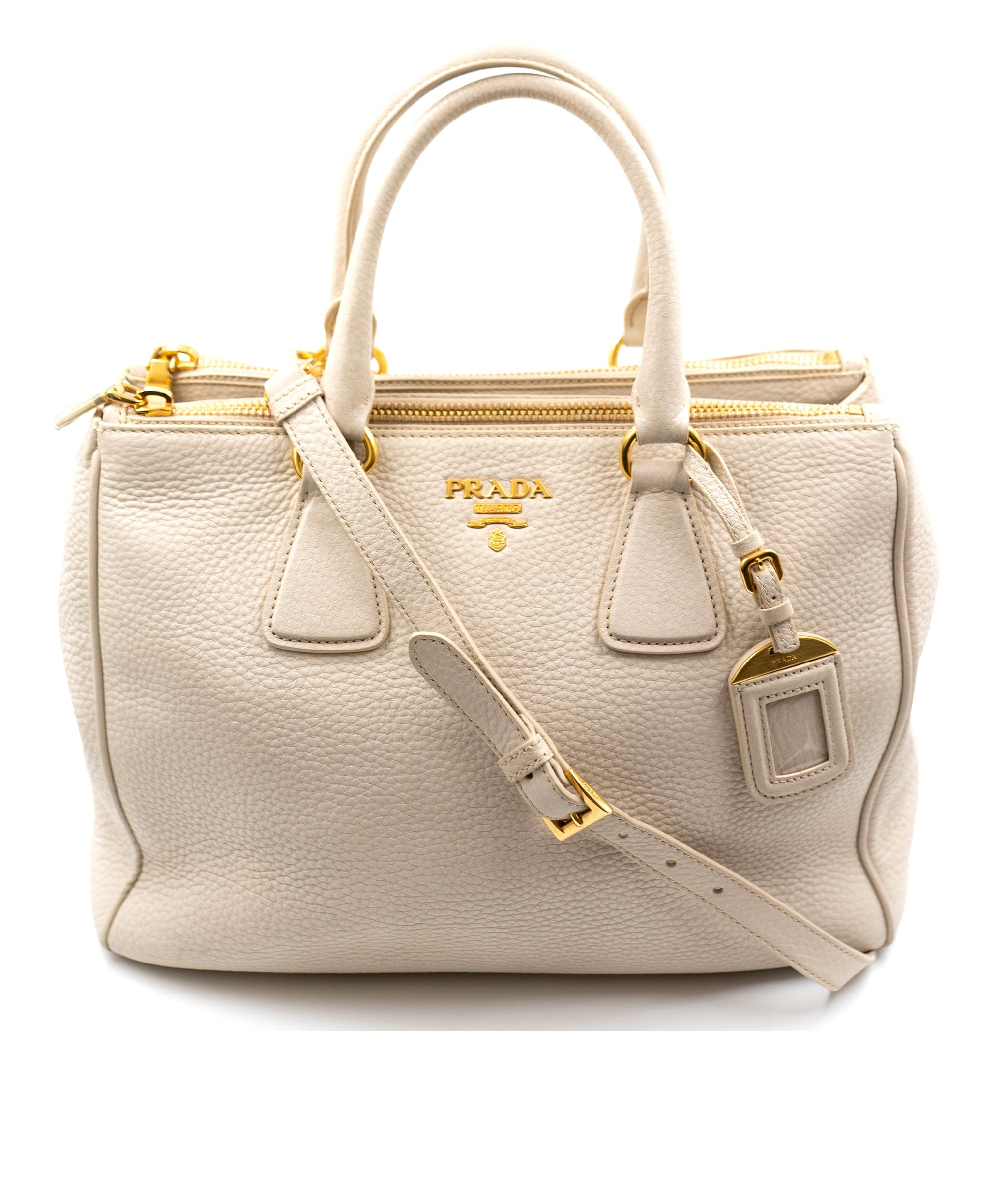 Prada Prada Cream Leather Tote Bag GHW  - AGL2112