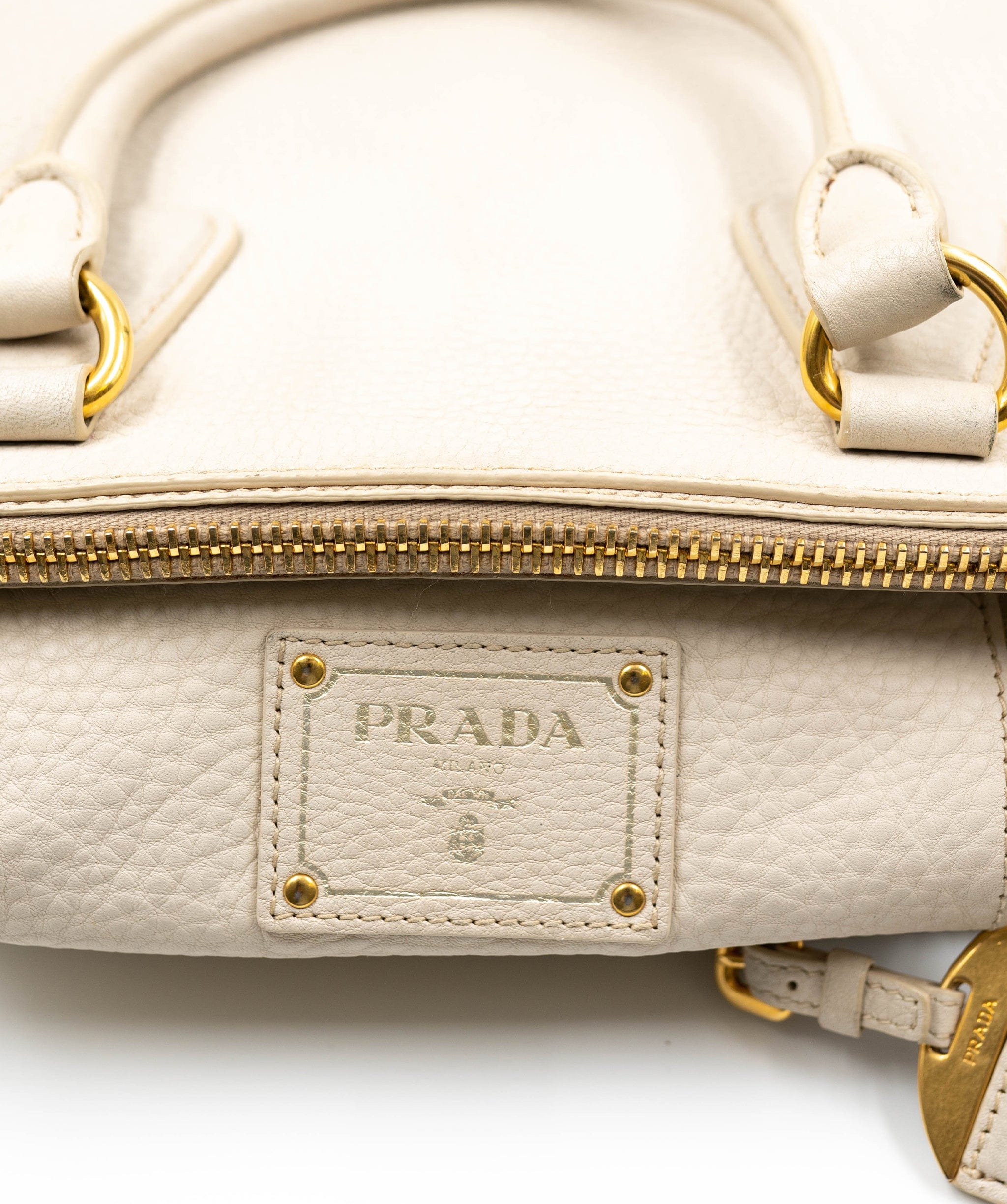 Prada Prada Cream Leather Tote Bag GHW  - AGL2112