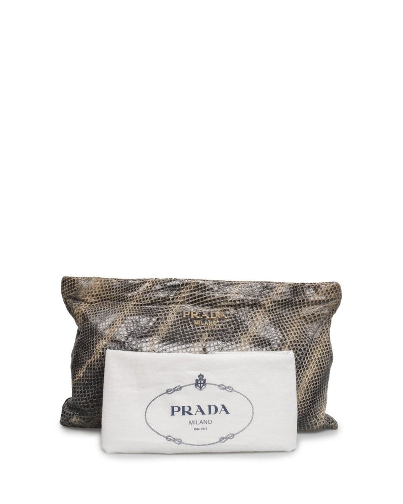 Prada Prada Embossed Lizard Clutch Bag - AWL2051
