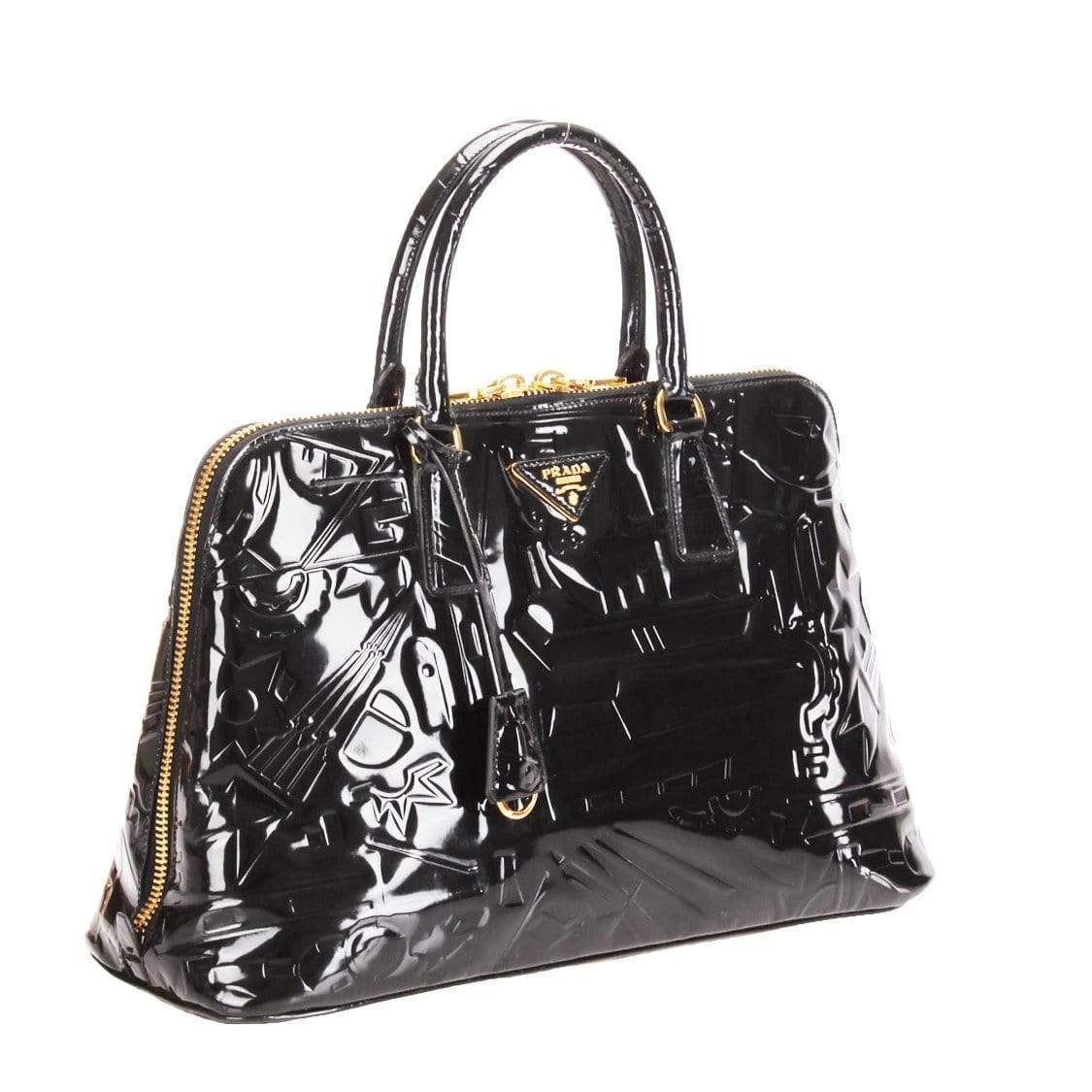 Prada Prada Embossed Spazzolato Luxe Dome Handbag
