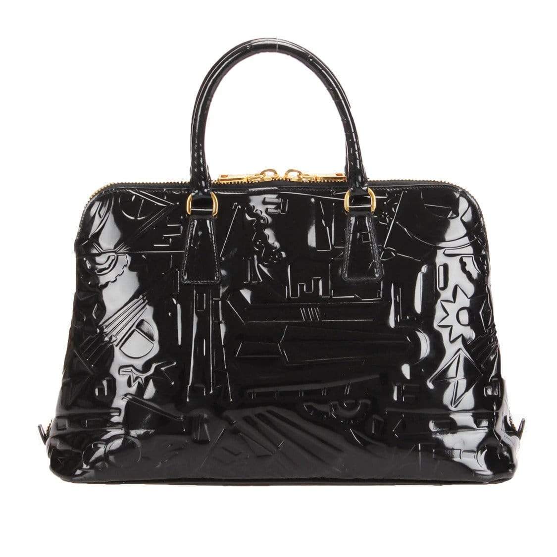 Prada Prada Embossed Spazzolato Luxe Dome Handbag