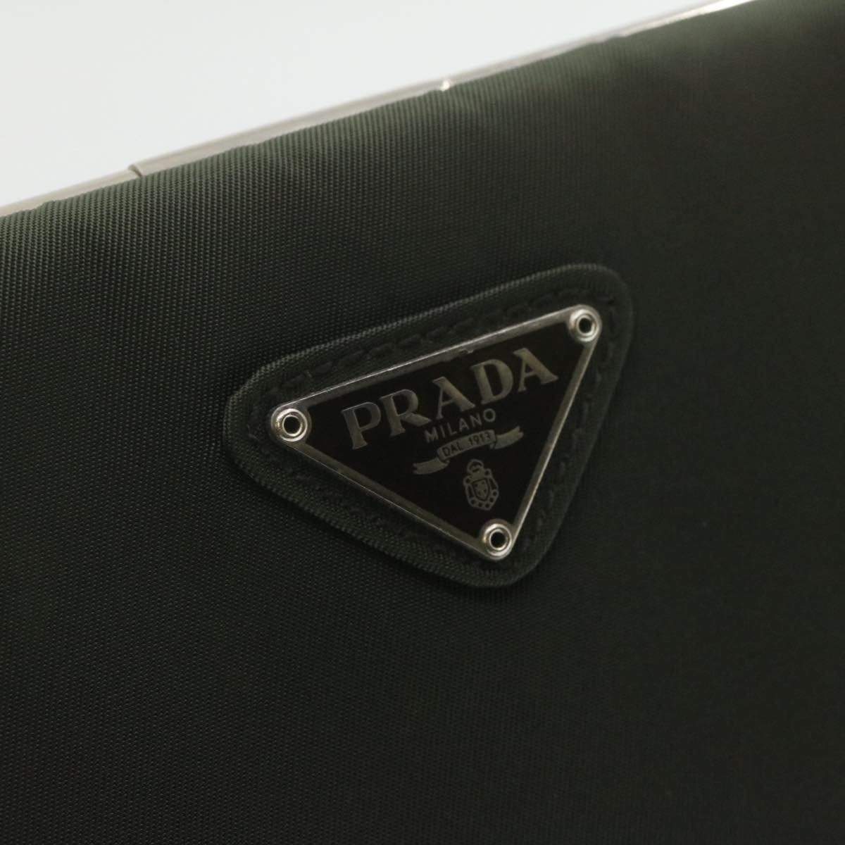 Prada PRADA Flame Shoulder Bag Khaki Nylon Auth fm209