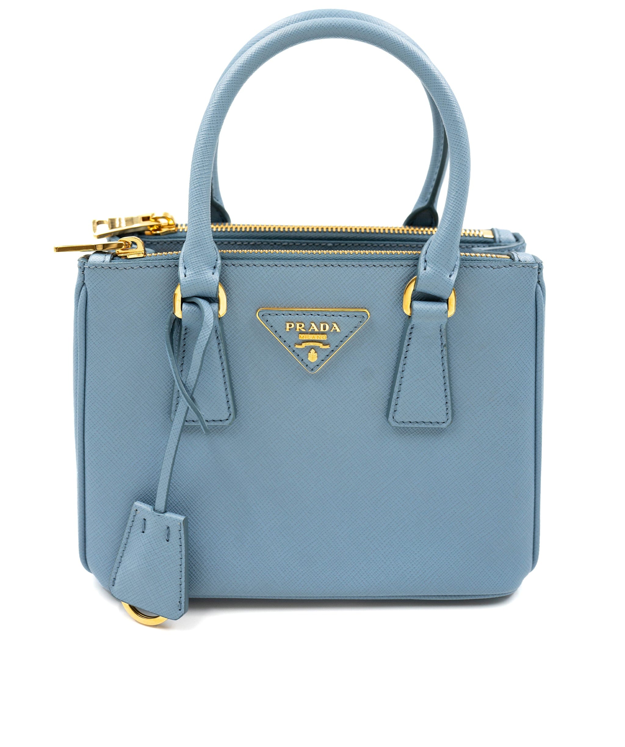 Prada Prada Galleria Blue Saffiano Leather Micro-bag GHW  - AGC1122