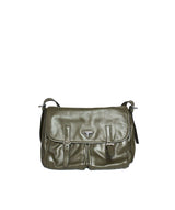 Prada Prada Green Leather Double Pocket Messenger Bag AWL1003