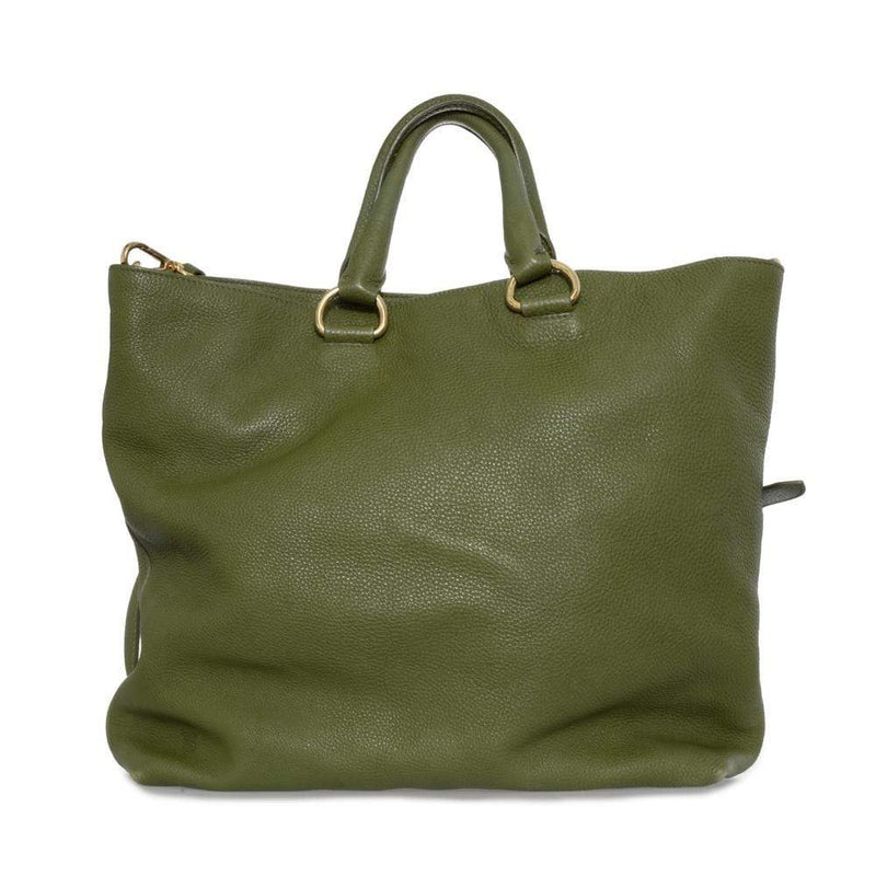 Prada Prada Green Soft Leather Tote Bag GHW - AGL1196