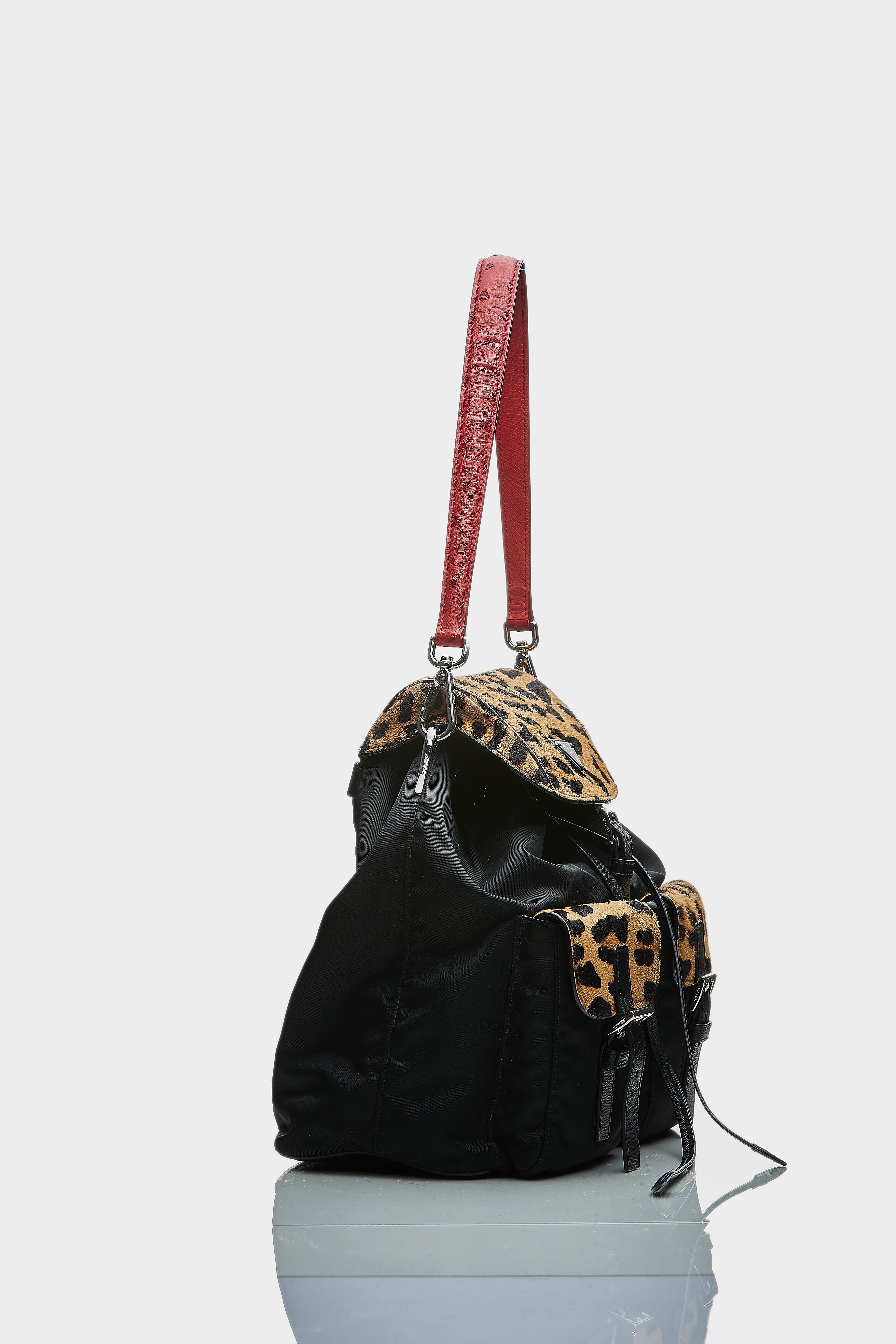 Prada Prada Nylon Backpack Ostrich Handle