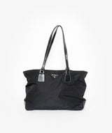 Prada PRADA Nylon Tote Bag with Leather straps