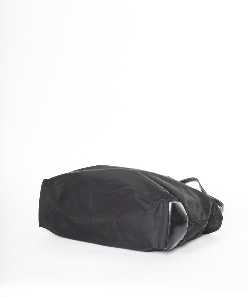 Prada Black Nylon Tote Bag With Gold Chain Straps – JDEX Styles