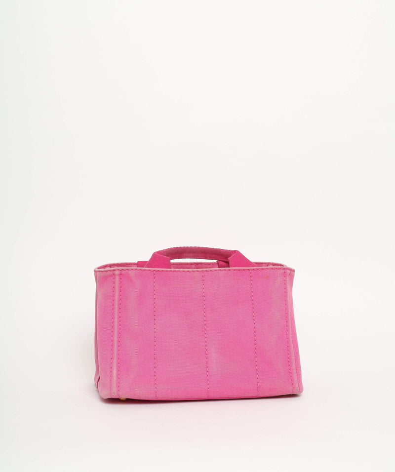 Prada PRADA Pink Canapa Canvas PM Hand Bag 194