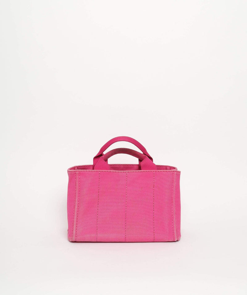 Prada PRADA Pink Canapa Canvas PM Hand Bag