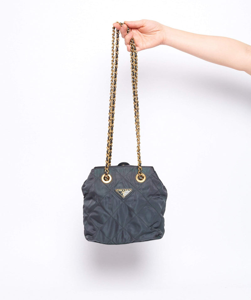 A Prada Tessuto Nylon Chain Shoulder Baltico Bag