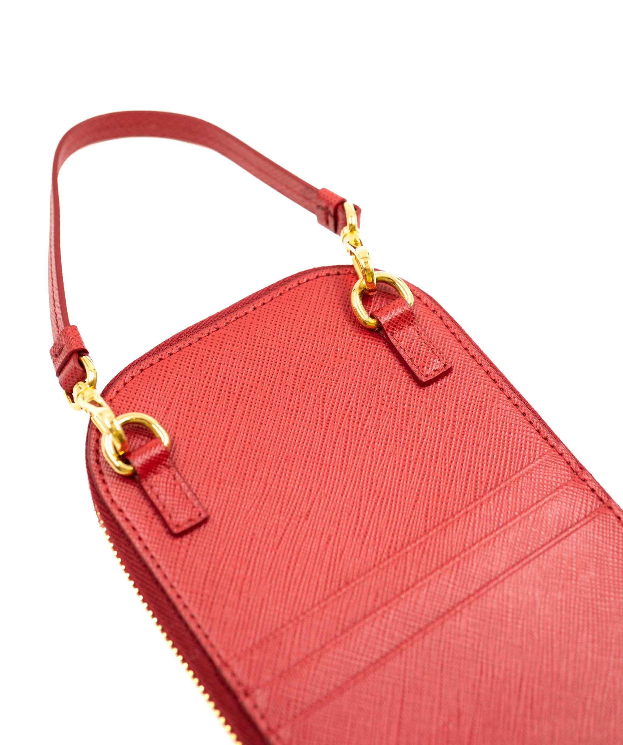 Prada Prada Red Leather Saffiano Mini-bag Crossbody Bag - AWL4158